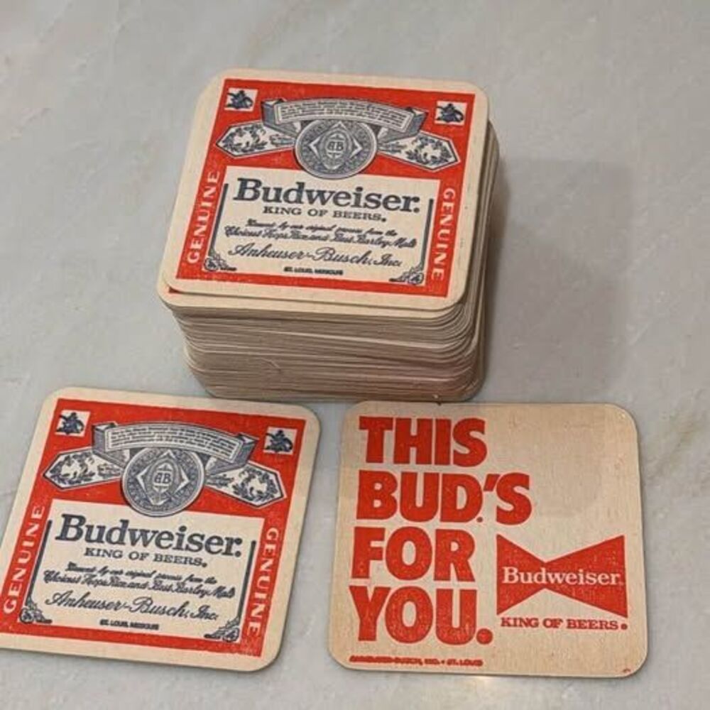 52 Vintage Budweiser Beer Coasters